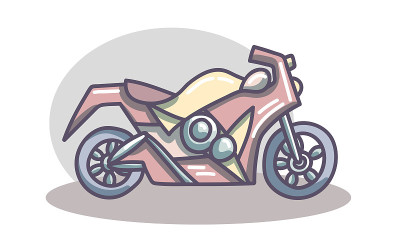 手绘矢量摩托车