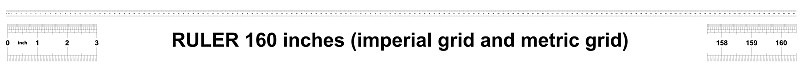 Ruler 160 inches, Imperial and Metric sistem size 