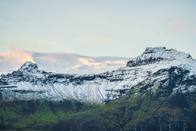 冰岛Fjallsárlón湖雪山的