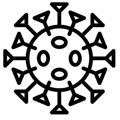 病毒或细菌矢量插图，线条样式图标