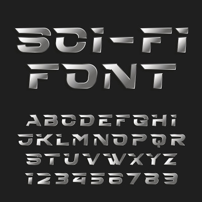 Chrome字母矢量字体。