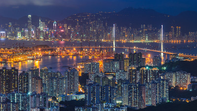 石刀夜景，香港