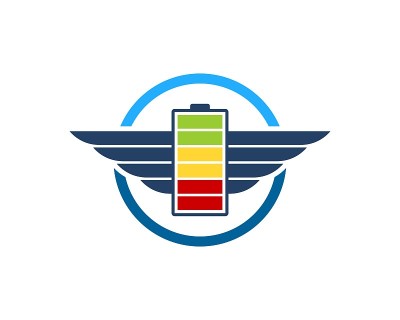 圆形，带有电池和机翼