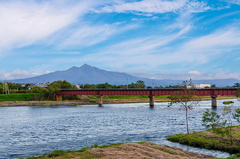 日本北海道夏里镇的风景。