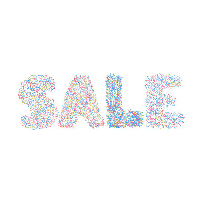Word sale made of flowers.