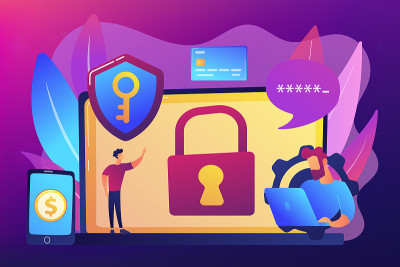 网络安全软件概念矢量插图。