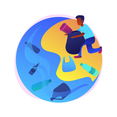 Coastal pollution abstract concept vector illustra