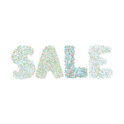 Word sale made of flowers.