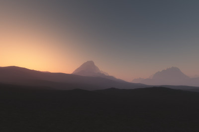 沙漠山脉日落