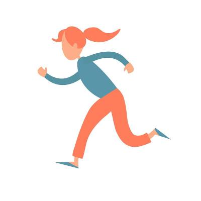 跑步女生平板设计