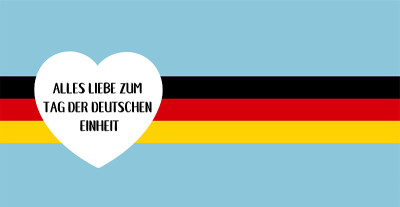 矢量手画“Alles Liebe zum Tag der deutschen Einheit”用德语