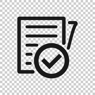 Compliance document icon in transparent style. App