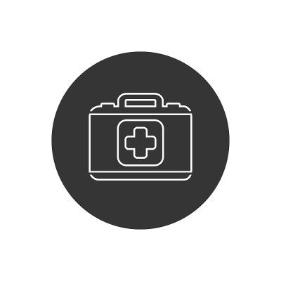医药公文包线图标。矢量图