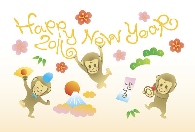 2016猴年贺年卡