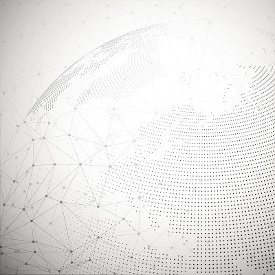 点的世界地球仪，光设计矢量插图