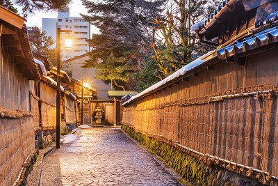 在日本金泽的武士区。