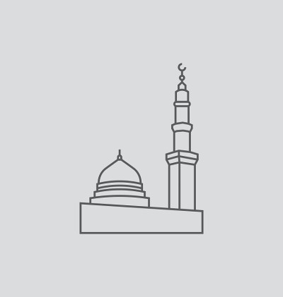 先知的清真寺在麦地那彩色线插图