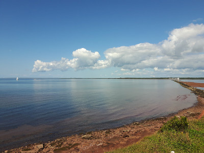 加拿大爱德华王子岛，夏赛德，印度灯塔的全景