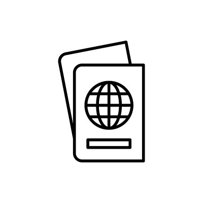 护照矢量图标线条风格插图EPS 10文件