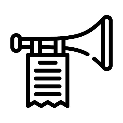喇叭喇叭线图标向量黑色插图