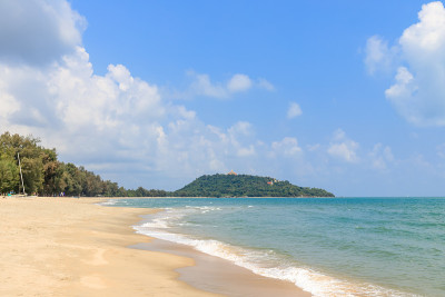 美丽的海在Baan Grood海滩，Bang Saphan, Prachuap Khiri Khan