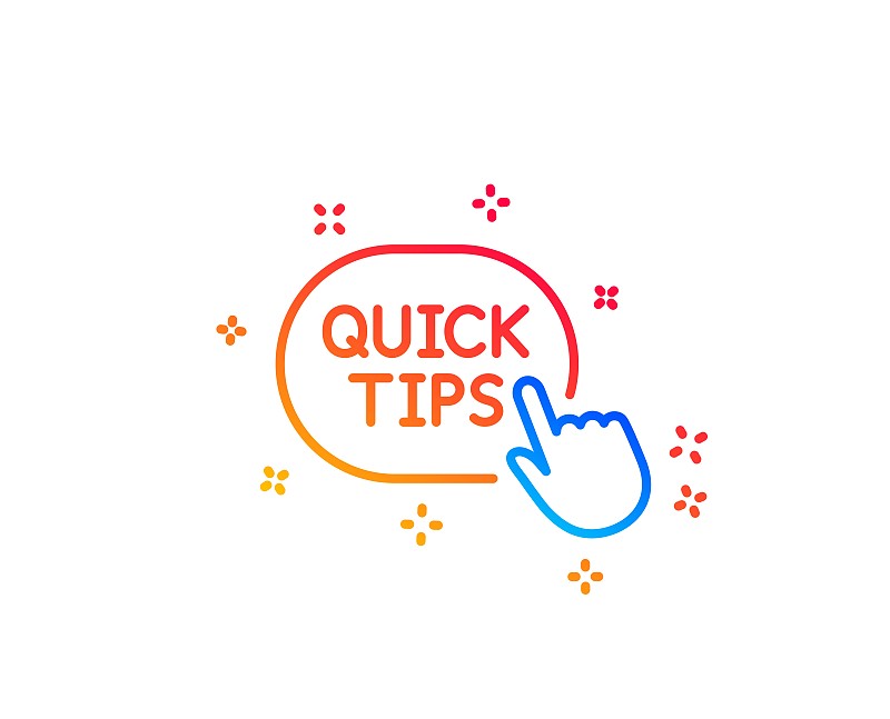 Quick tips click line icon. Helpful tricks sign. V