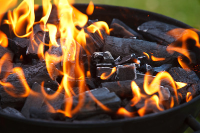 烤着火了
