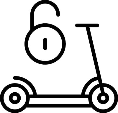 Electric Scooter Unlock Concept Vector Icon Design