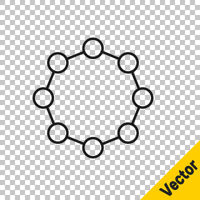 Black line Chemical formula icon isolated on trans