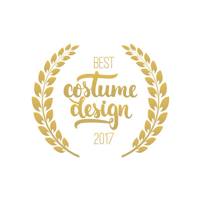 最佳服装设计奖在金色月桂花环和2017年文本