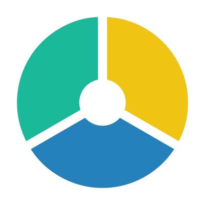 饼图图标向量图图表符号，用于大数据分析报告和统计信息的平面颜色