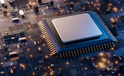 3D演示5g技术智能主板芯片创意图