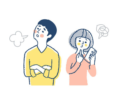 面部表情烦乱的男人和女人