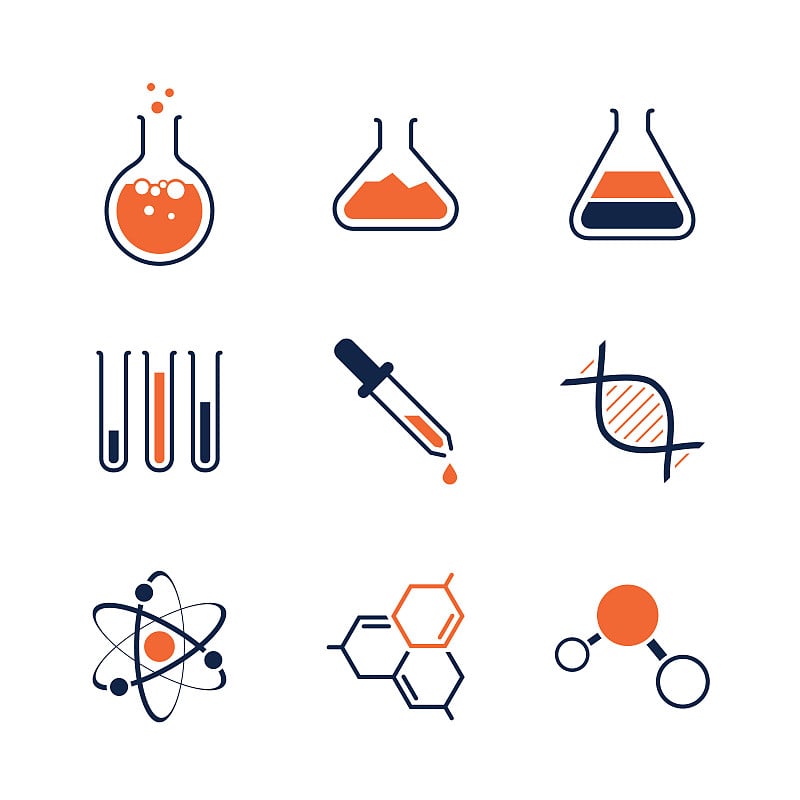 化学简单的矢量图标设置