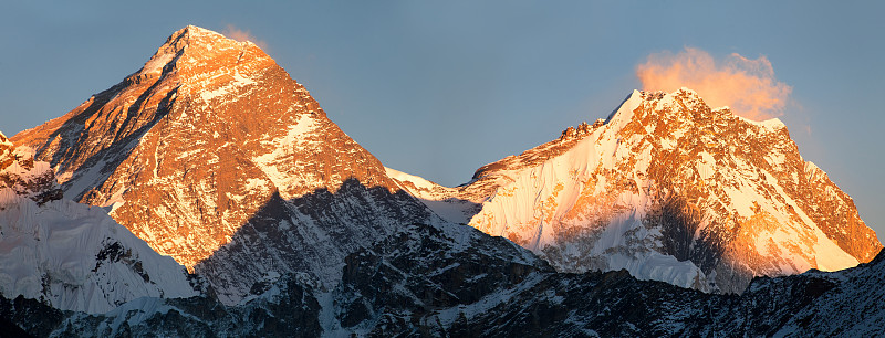 从悟空山谷的珠穆朗玛峰和Lhotse全景