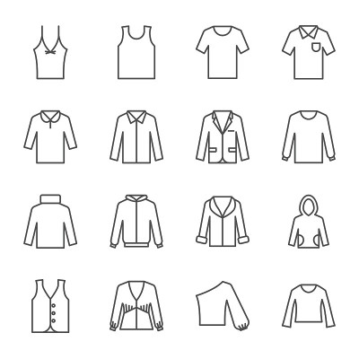 顶级服装矢量图标集