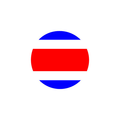 Costa Rica round flag icon.