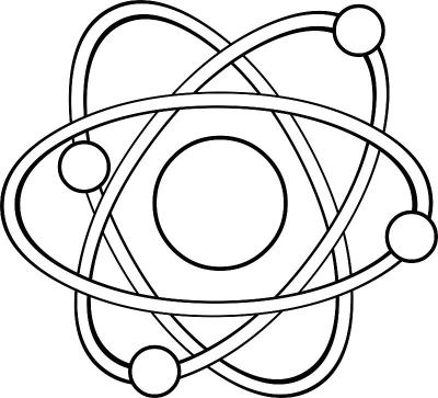 用黑白画出的原子矢量图