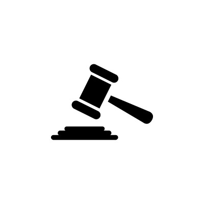 Justice Gavel Icon In Flat Style Vector For App, U