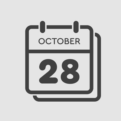 日历图标日10月28日，模板图标日期