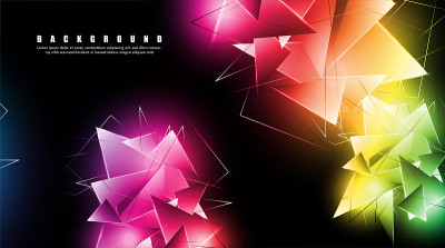 abstract background with glowing triangles that ov