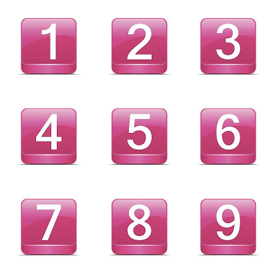 数字计数方形矢量粉色图标设计集