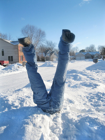 雪堆里的人