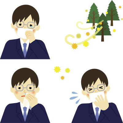 患有花粉过敏的商人