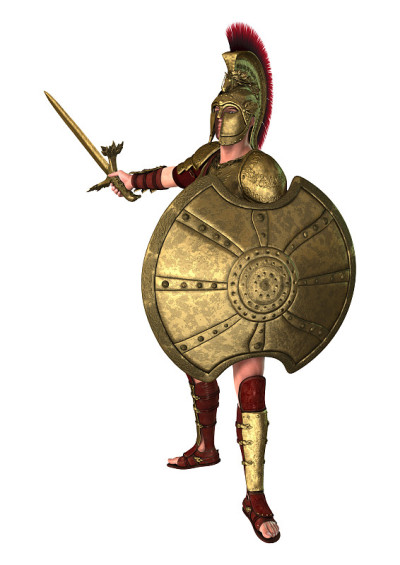 3D渲染古希腊士兵的白色