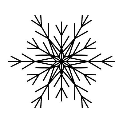 简单的雪花黑色线条
