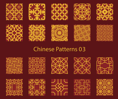 向量中国传统图案集合