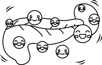 插图一个可爱的胰腺和脾脏轮廓