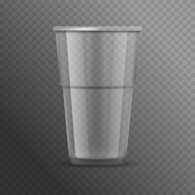 逼真详细的3d塑料杯模板模型。向量
