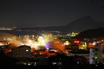别府的热水夜景